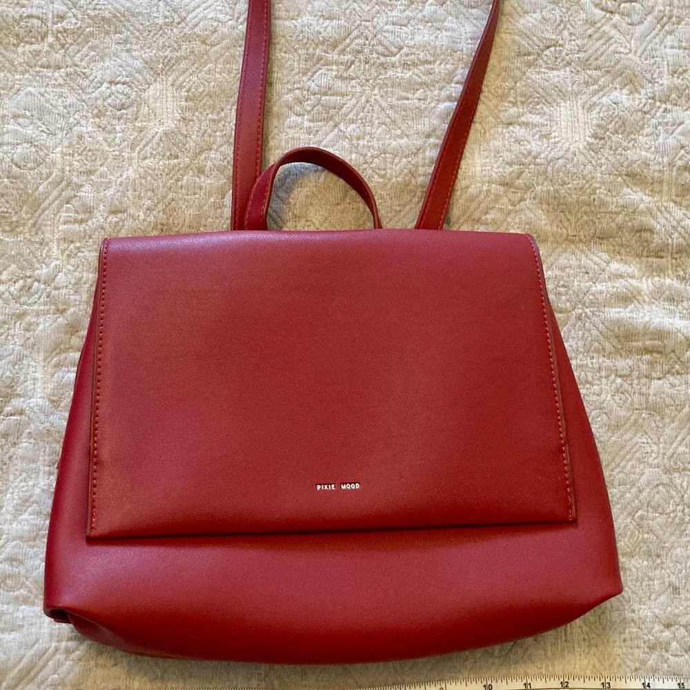 Pixie Mood Red Convertible Purse Backpack - image 1